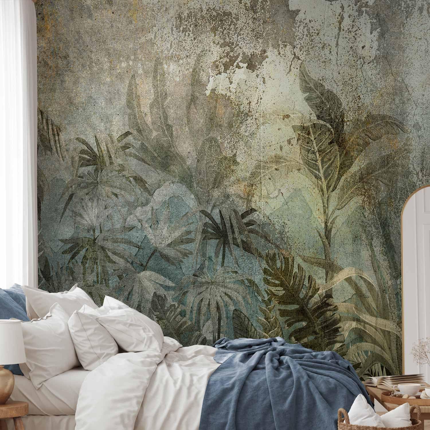 murando - Carta da Parati Moderna per Cameretta, Foglie Verde, 400x280 cm | Fotomurali in TNT, Decorazione da Muro XXL, Poster Giganti da Parete, Natura, Produzione Europea