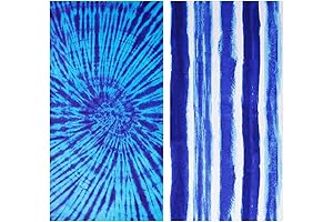 2 Packs Oversized Beach Towel Set Extra Large - Blue Boho Striped