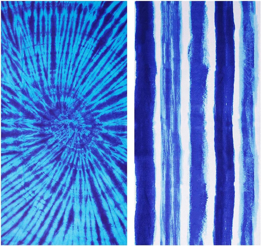 Genovega Microfiber Beach Towel Oversize, Extra Large 74"x36", 2 Pack Boho Stripe, Fast Quick Dry,Cool Pool Towel, Lounge Cover, for Women Men, Mom Dad, Best Friend Boyfriend Girlfriend