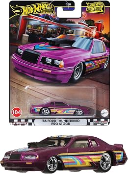 Hot Wheels Boulevard 86 Ford Thunderbird Pro Stock Vehicle Toy Mini Car Ages 3+ Purple HRT72