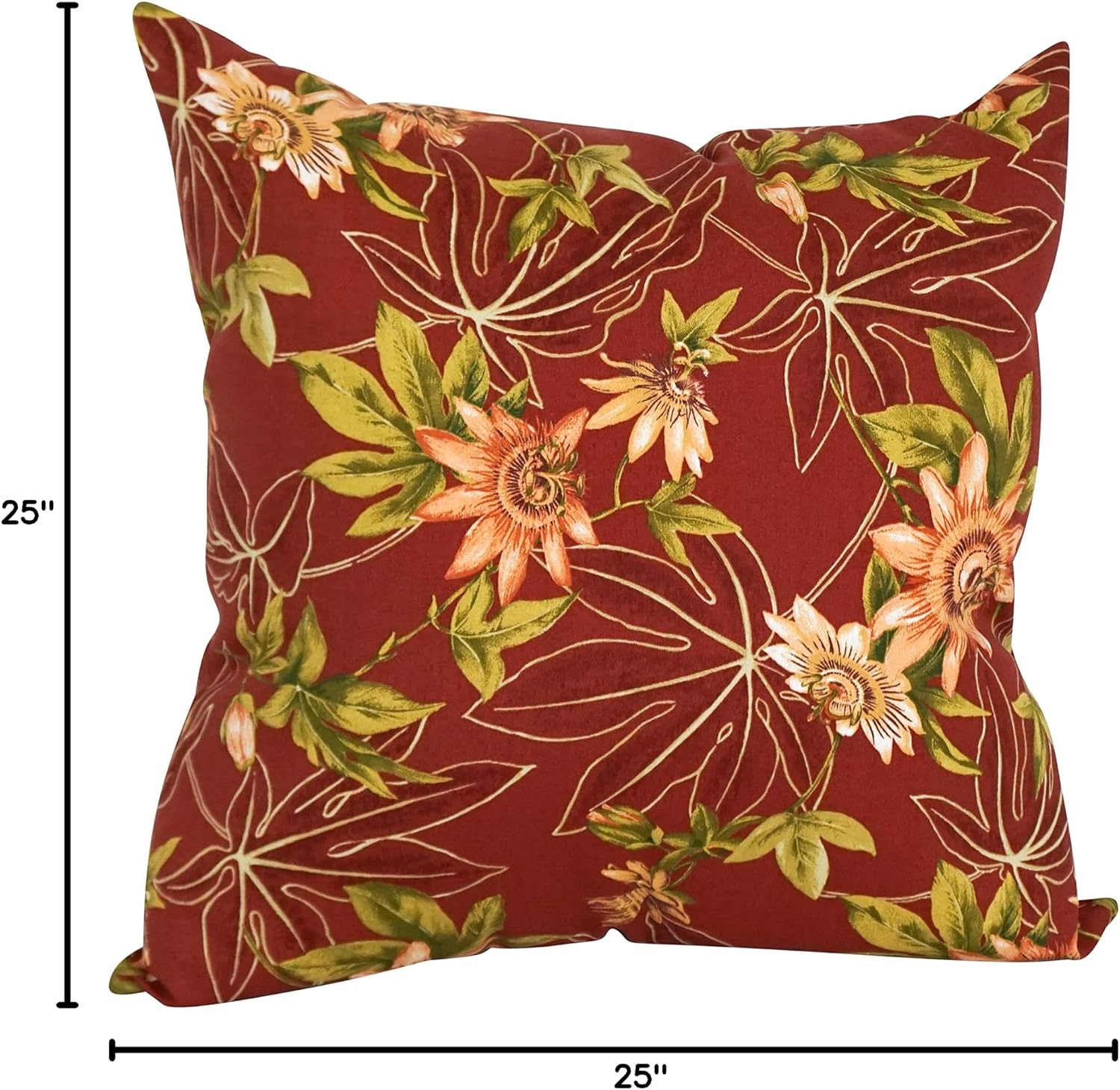 Blazing Needles Square Indoor/Outdoor Throw Pillow, 25", Passion Ruby 2 Count