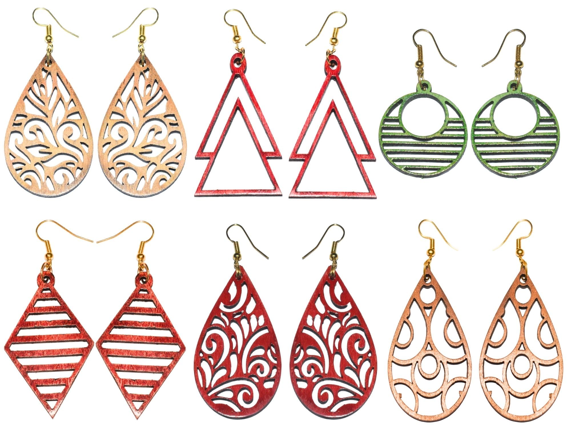 Naaz Wood Art Wooden Earrings for Women – Handcrafted, Lightweight, Eco-Friendly Jewelry