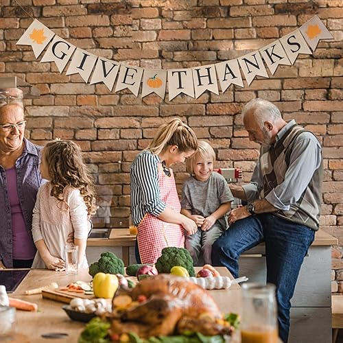 Vista 3 de Lulu Home Cartel de agradecimiento festivo de otoño, cartel de arpillera de 6.6 pies para decoración de fiesta de otoño y letrero de otoño