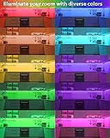 Vista 4 de ASOKO 300 Lumens RGB Under Cabinet Led Light Plug in, 6 Pack 12 inch Linkable Under Counter Lights, Music Sync RGB LED Strip Lights with APP &