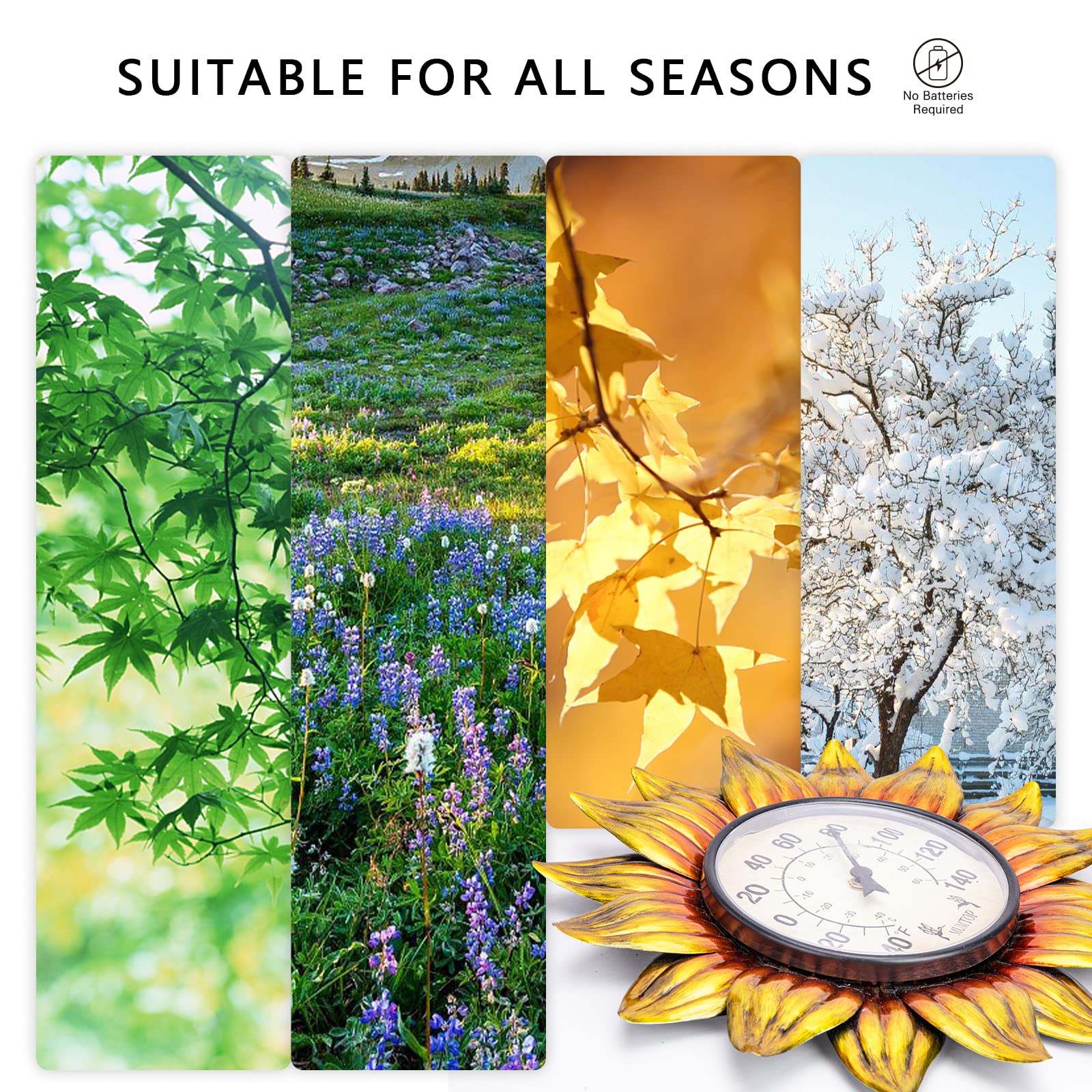 Thermometer Sonnenblume Gold