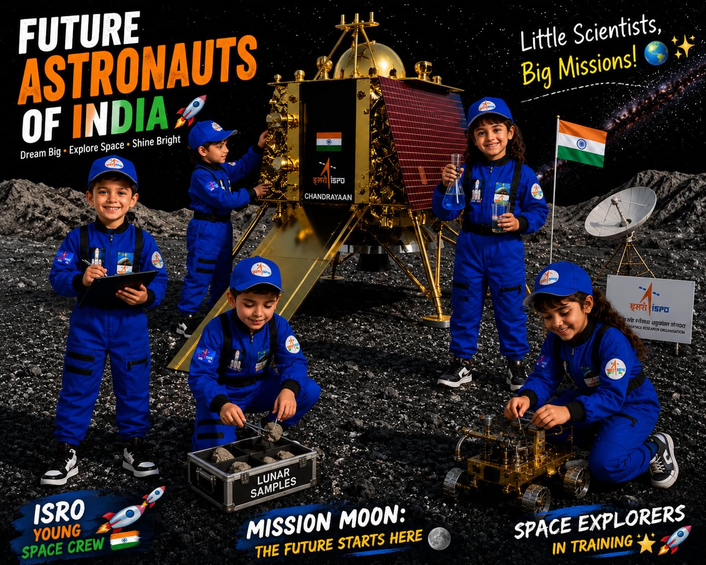Rudra Fancy Dress Astronaut costumes for kids | astronaut dress for boys & girls | fancy dress competition for age group 3 to 12 yrs (C - Blue Astronaut, 3-4 Years) 3