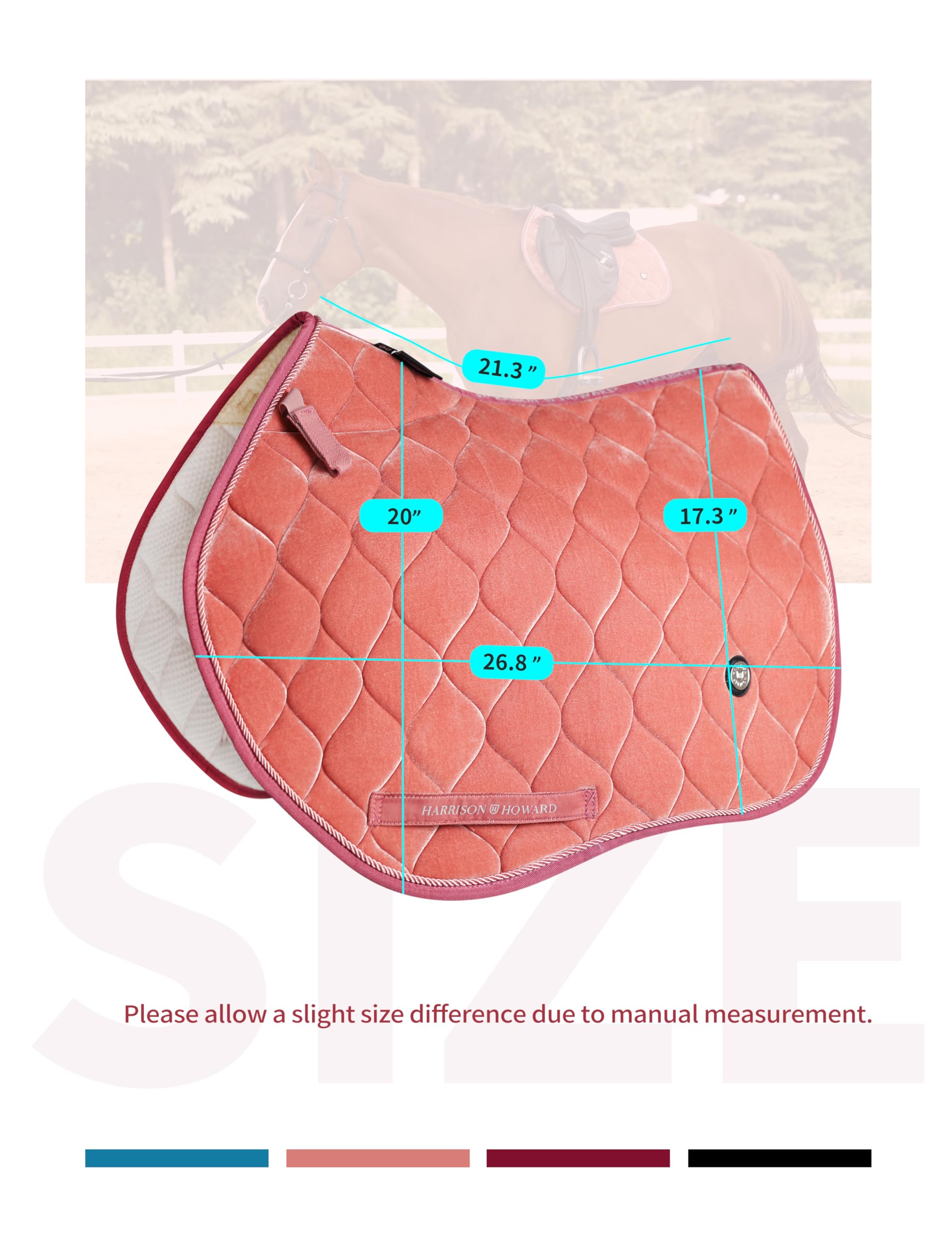 Harrison Howard Tapis de selle de cheval CC Sleek Velvet