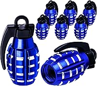 Vista 10 de 6 piezas tapas de válvula de neumático, cubiertas universales de válvula de neumático de aleación de aluminio para automóviles, camiones, SUV, Negro