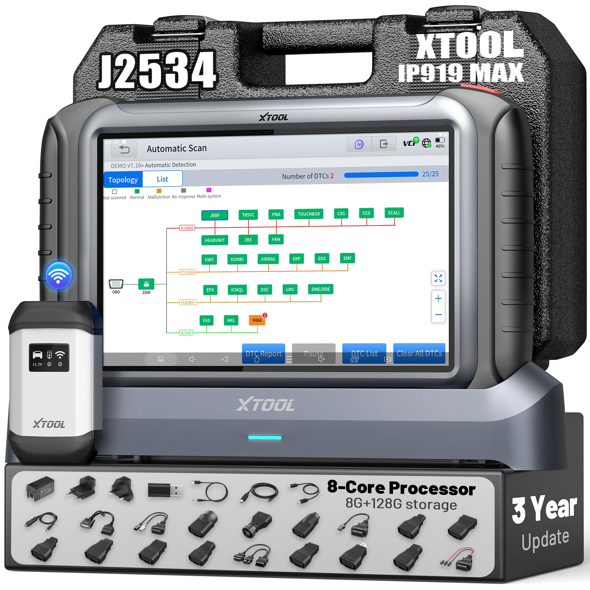 Amazon.com: XTOOL IP919 MAX J2534 OBD2 Scanner, ECU Programming