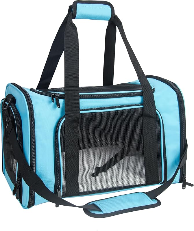 Caixa de Transporte Flexível para Cães e Gatos com Almofada Removível NextFri Grande Azul