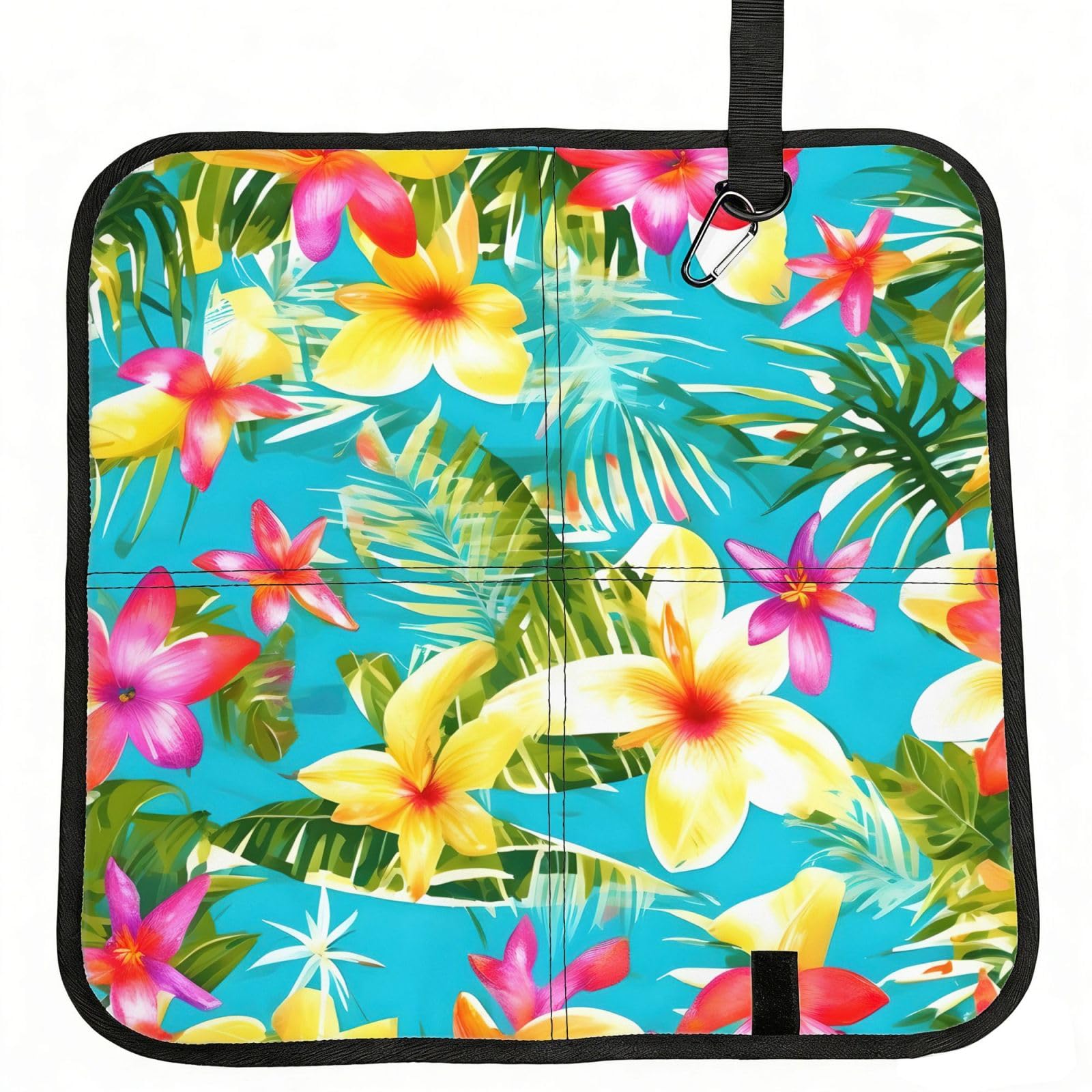 NImongt Summer Style Hawaiian Print Portable Chair Pad Foldable Seat Cushion Outdoor Seating Office Picnic Camping
