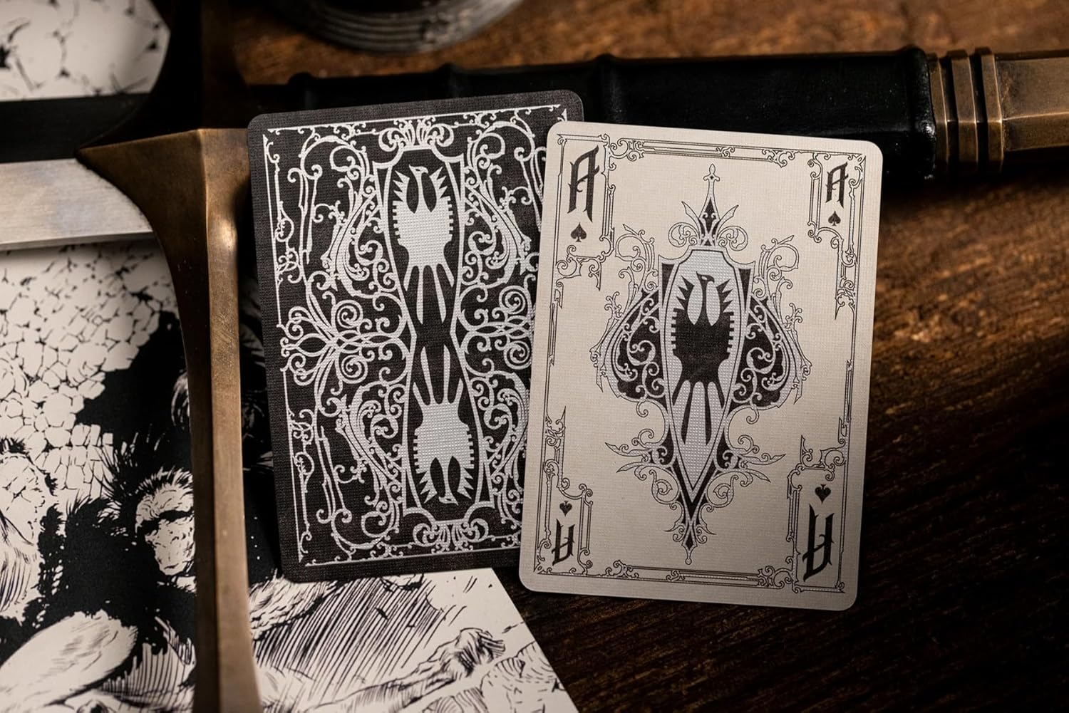 Kings Wild Project Frazetta Drawings Luxury Playing Cards - Standard Edition, Frank Frazetta Art Deck, Collectible, Poker Size, Custom Index & Silver Foil Finish