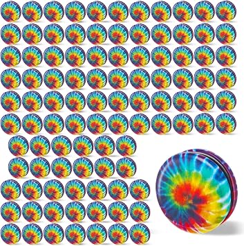 Lenwen 100 Pcs Rainbow Yoyos Beginners Metal Yo Yo with Colorful Designs Adults Birthday Party Favors, Holiday Stocking Fillers, Classroom Prizes Rainbow