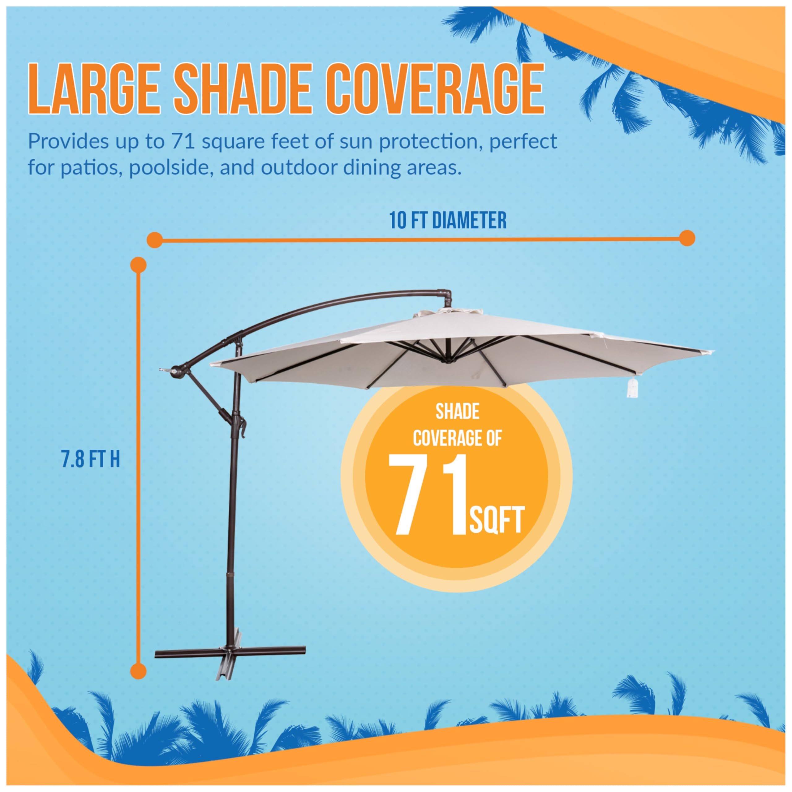 blue wave patio umbrella Amazon.com : Blue Wave Captiva 10-ft Octagonal Cantilever Umbrella