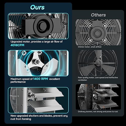 Vista 15 de iPower - Persiana de aluminio para escape de ventilador