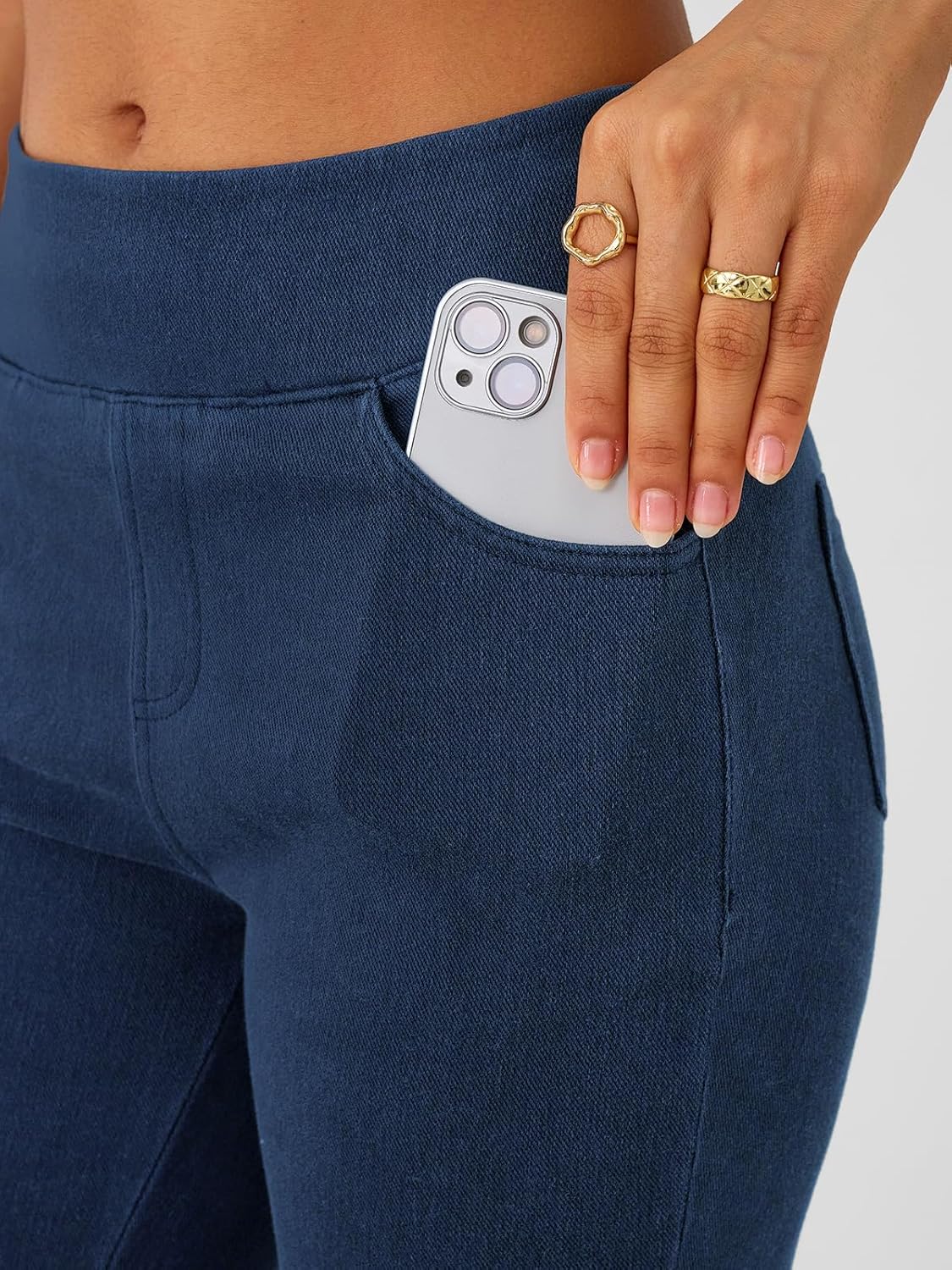 LILLUSORY Womens Jeggings High Waisted Stretch Jeans Skinny Tummy Control Denim Leggings with Pockets Trendy Pants - Image 3