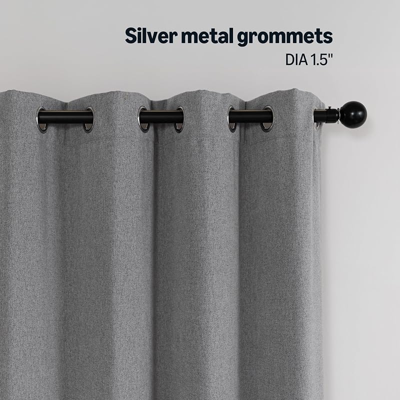 Amazon Basics Chenille Room Darkening Curtains – Grommet top for easy hanging