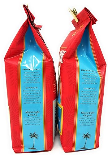 Miniatura 3 de Lion Coffee VAINILLA MACADAMIA Smooth & Nutty Ground (dos bolsas de 10 onzas) con cuchara de café de 0.35 onzas en sobre corrugado a prueba de