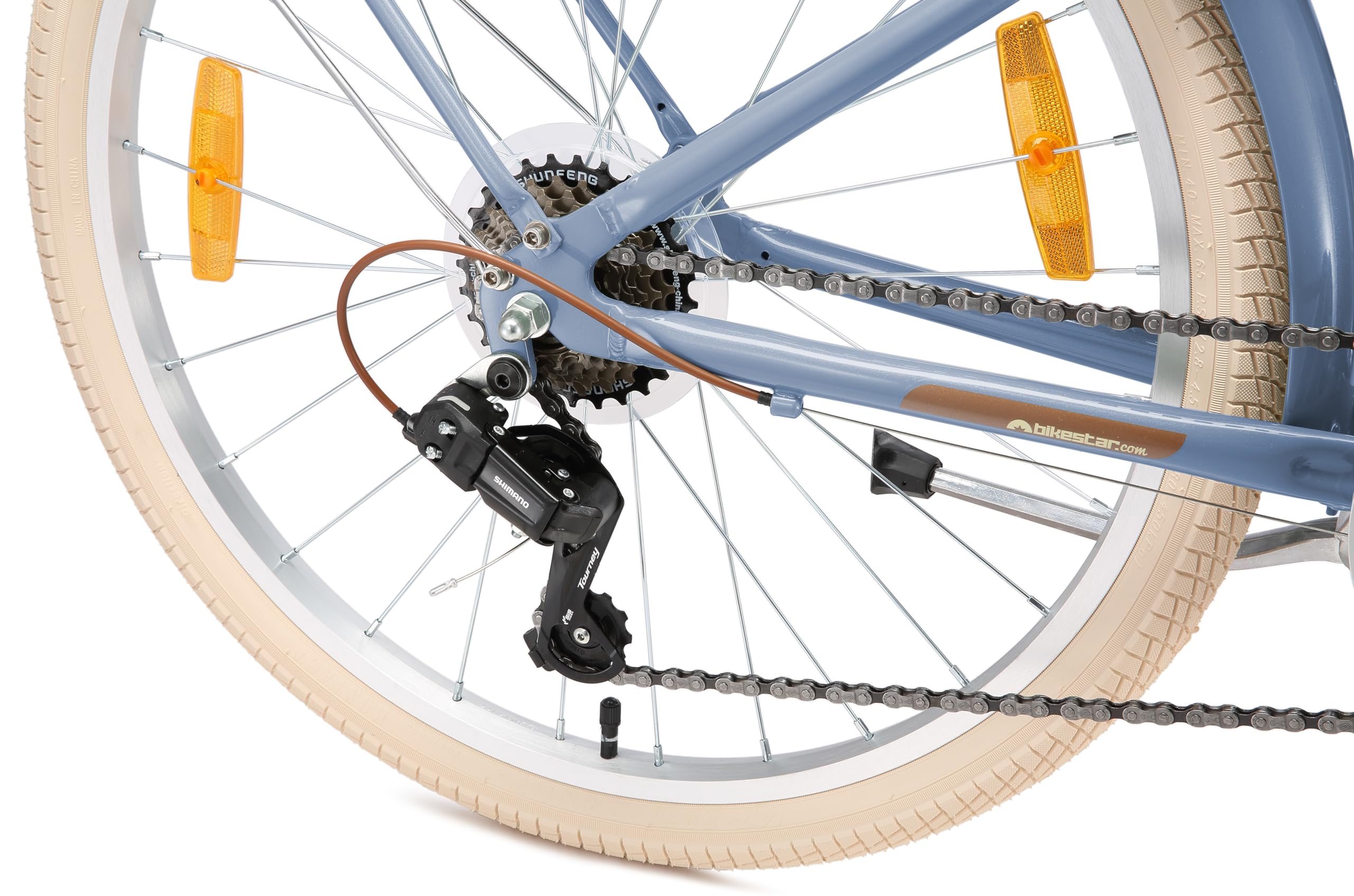 BIKESTAR Alu Kinderfahrrad ab 9-10 Jahre | 24 Zoll City Bike, 7 Gänge, V-Bremse | Risikofrei Testen