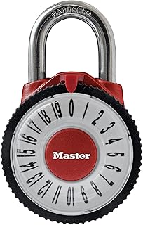 Master Lock 拡大レンズ付ダイヤル式南京錠 1588JADRED