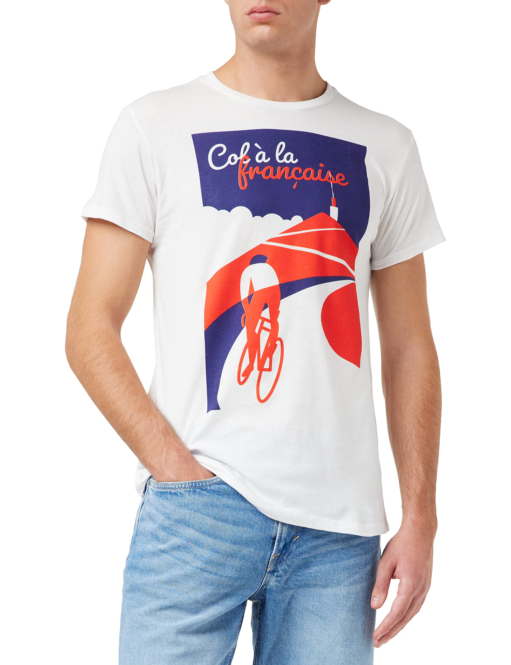 Fédération française de cyclisme MEFFCYCTS012 Men's T-Shirt, White, XXL, White, XXL
