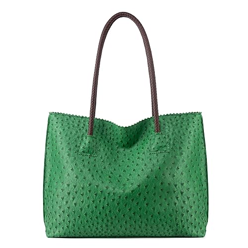 Milan Chiva Tote Bag for Women with Zipper Large Ostrich