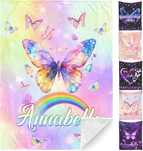 D-Story Manta personalizada con nombre, mantas con nombre personalizado para niños y adultos, mantas de bebé personalizadas para niños y niñas,