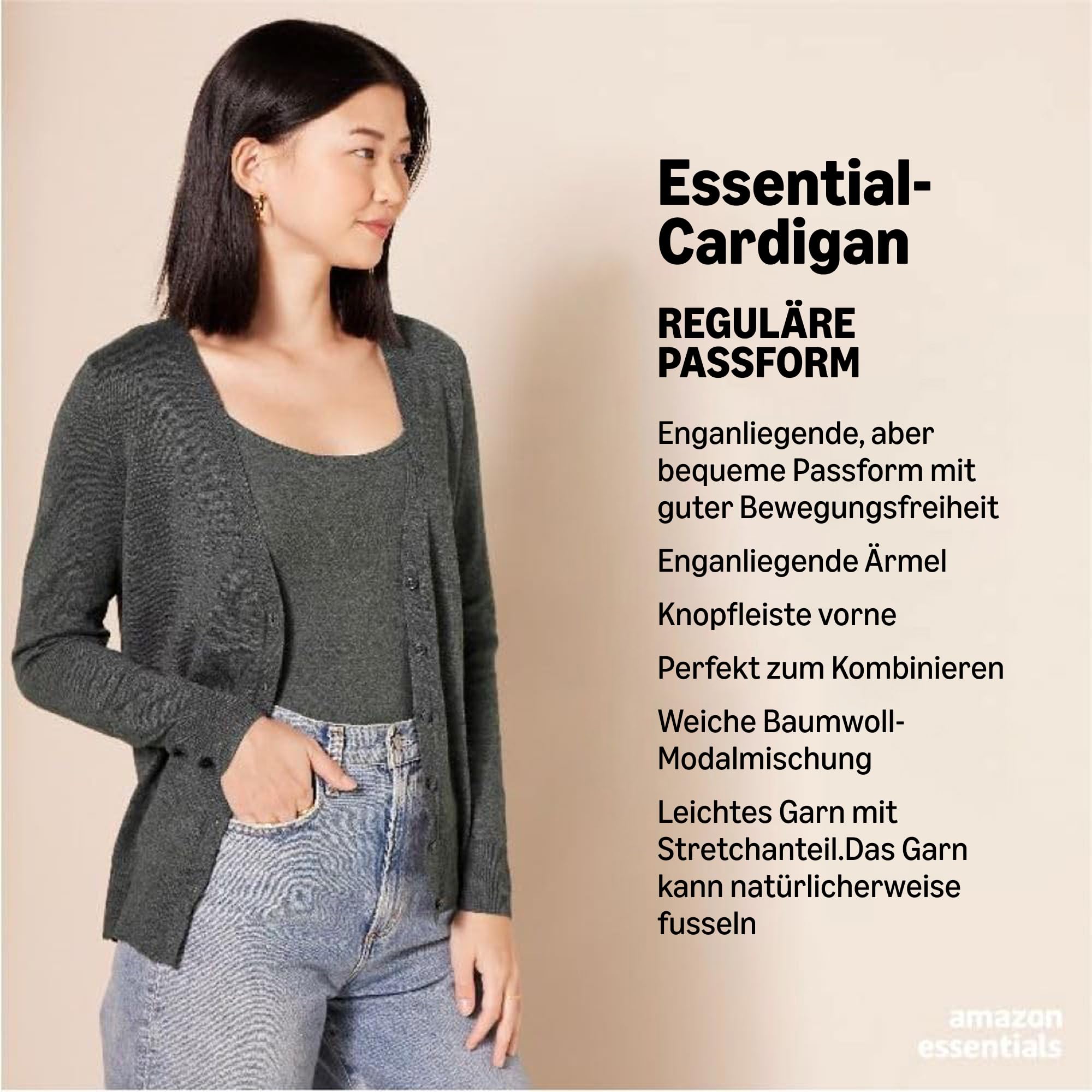 Amazon Essentials Damen Leichter Cardigan-Pulli