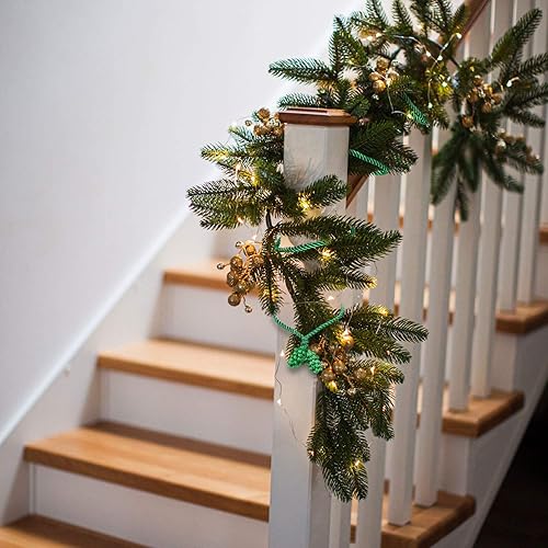 Miniatura 4 de Shappy - 6 piezas de ataduras decorativas de Navidad para barandillas, ataduras reutilizables y flexibles de torsión para guirnaldas, escaleras