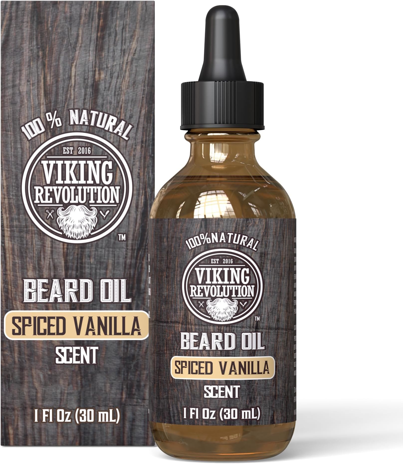 Beard Oil - All Natural Variety Beard Oil For Men With Argan & Jojoba Oils - Softens, Smooths & Strengthens - Gifts For Men - Spiced Vanilla - 30 ml