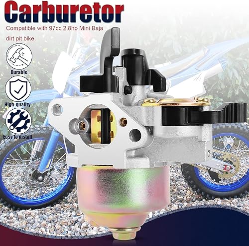 Miniatura 4 de QAZAKY - Carburador de repuesto para Mini Baja 97cc 2.8HP Doodlebug DB30 DB30S DB30R Blitz DB30BL Racer DB30G Motorsports Doodle Bug Dirt Pit Bike