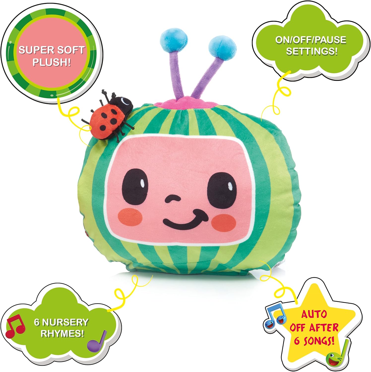 WOW! STUFF CoComelon Musical Sleep Soother | Pre-School Learning Plush Toy That Plays 6 Bedtime Songs Plus Night Light | for Toddlers, Girls and Boys | Ages 2 - Image 3