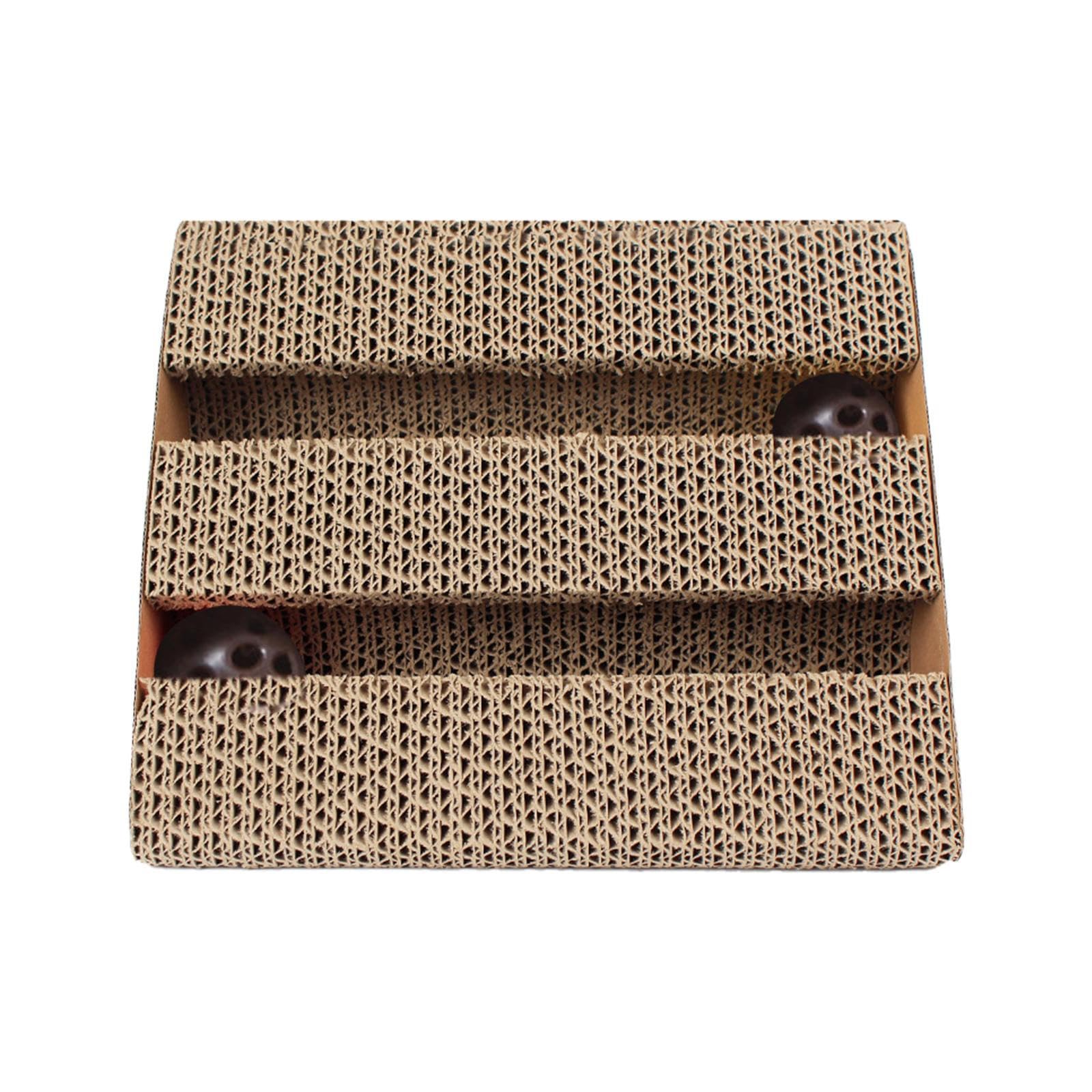 Tiragraffi Triangolare Per Gatti In Cartone - Con Campanello Giocattolo - Foto 10