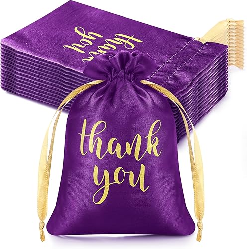 Vista 12 de Sieral 50 bolsas de regalo de satén con cordón para joyas, bolsas de dulces para San Valentín, Pascua, boda, baby shower, cumpleaños, vacaciones