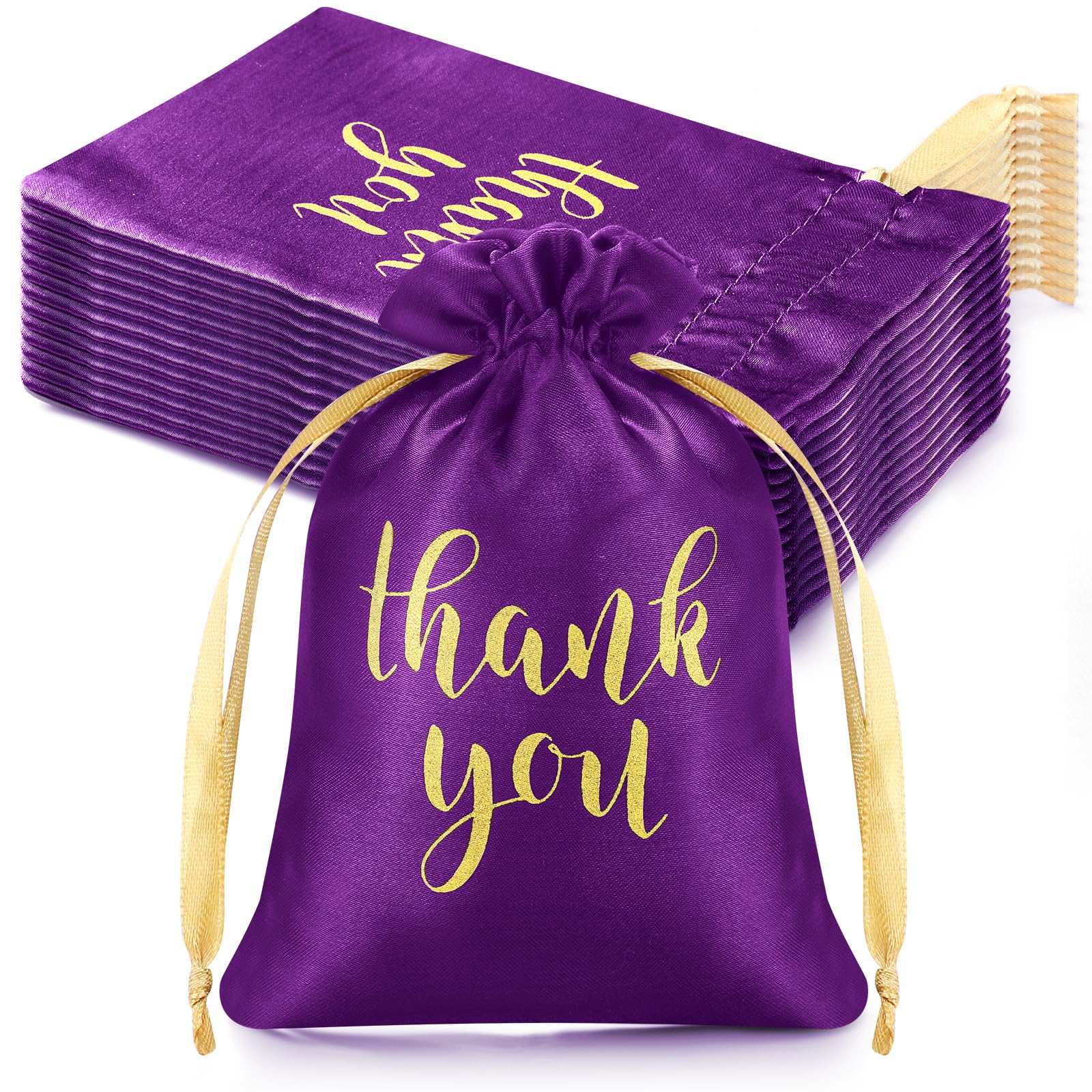 Sieral 50 bolsas de regalo de satén con cordón para joyas, bolsas de dulces para bodas, despedidas de soltera, bolsas de regalo para fiesta de cumpleaños, aniversario (morado, 4 x 6 pulgadas)