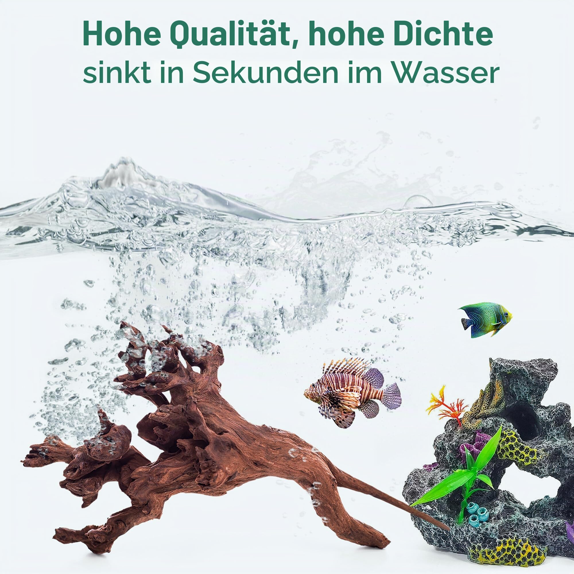 WDEFUN Natürliches Treibholz für Aquarium-Dekoration, 1 Stück, 33-43 cm, großes Treibholz für Dekorationen an Aquarien, Reptilien, Bartdrachen oder Luftpflanzen