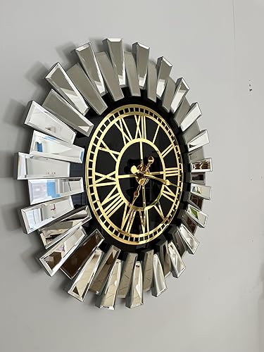 Miniatura 3 de Reloj de pared grande plateado para decoración del hogar, reloj de espejo real, reloj de pared moderno, reloj de pared grande silencioso sin tictac,