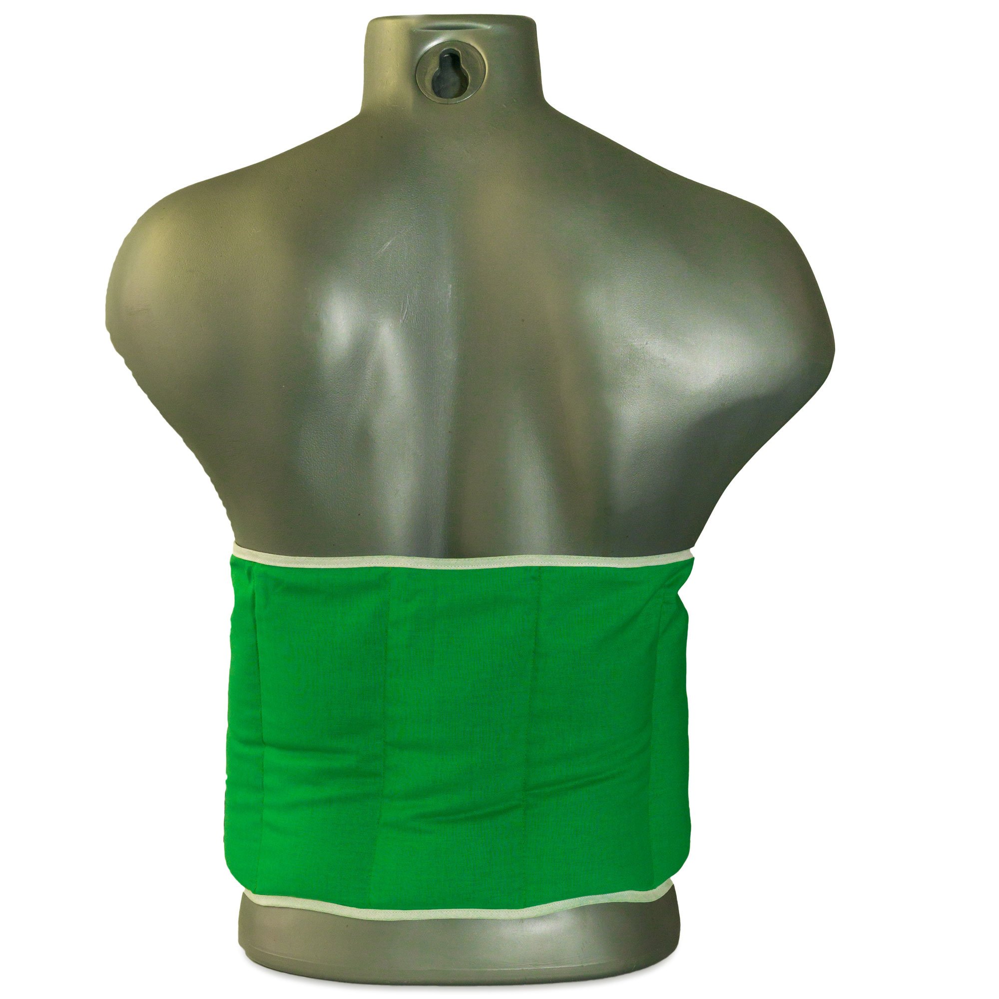 Ceinture lombaire chauffante aux graines de colza, longueur environ 135cm. Coussin thermique aux graines XXL (compartimenté en sept avec fermeture à bande auto-agrippante, vert clair