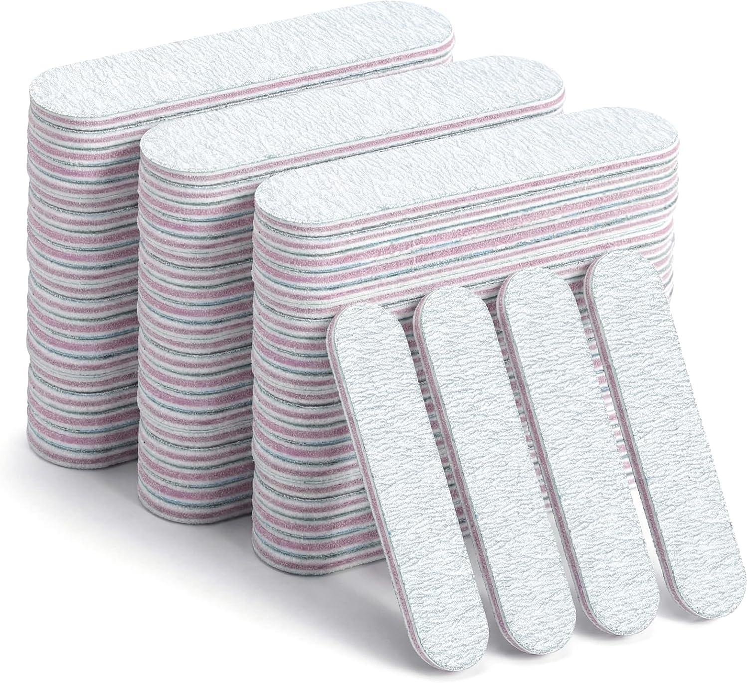 300 Pack Mini Nail Files 100/180 Grit Nail Buffer Block Washable Double Sided Sanding Block File Sponge Buffing Nails File for Acrylic Natural Gel Nails Care