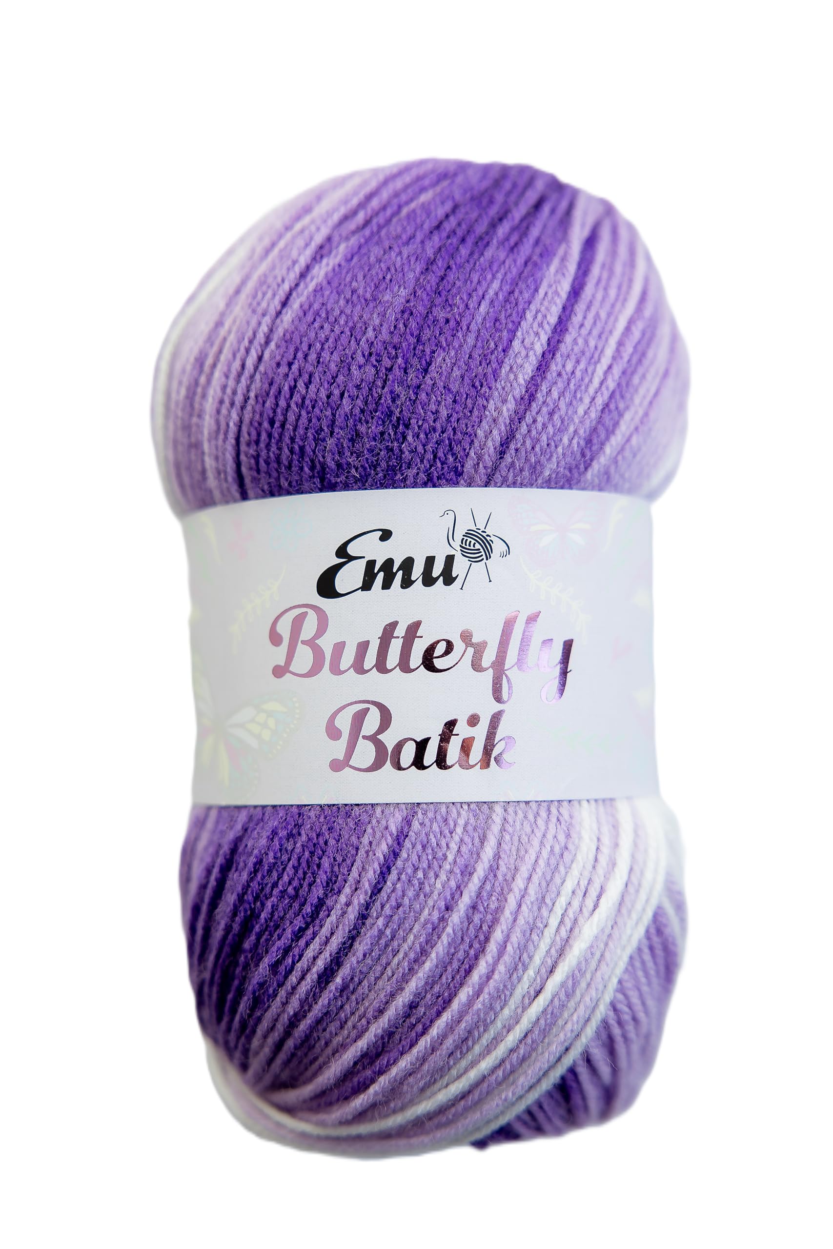 Emu Butterfly Batik DK Acrylic Yarn 100g Ball 360m, Violet Emperor - 002