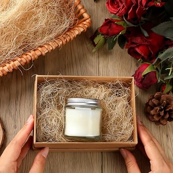 Vincreem 1.1 lb Natural Sisal Fiber for Crafts Box Filling, Decorative Basket Filler, Nest for Birds and Pets, Moss for Indoor Potted Plants, DIY Crafts Gift Box Vase Filling(Brown)