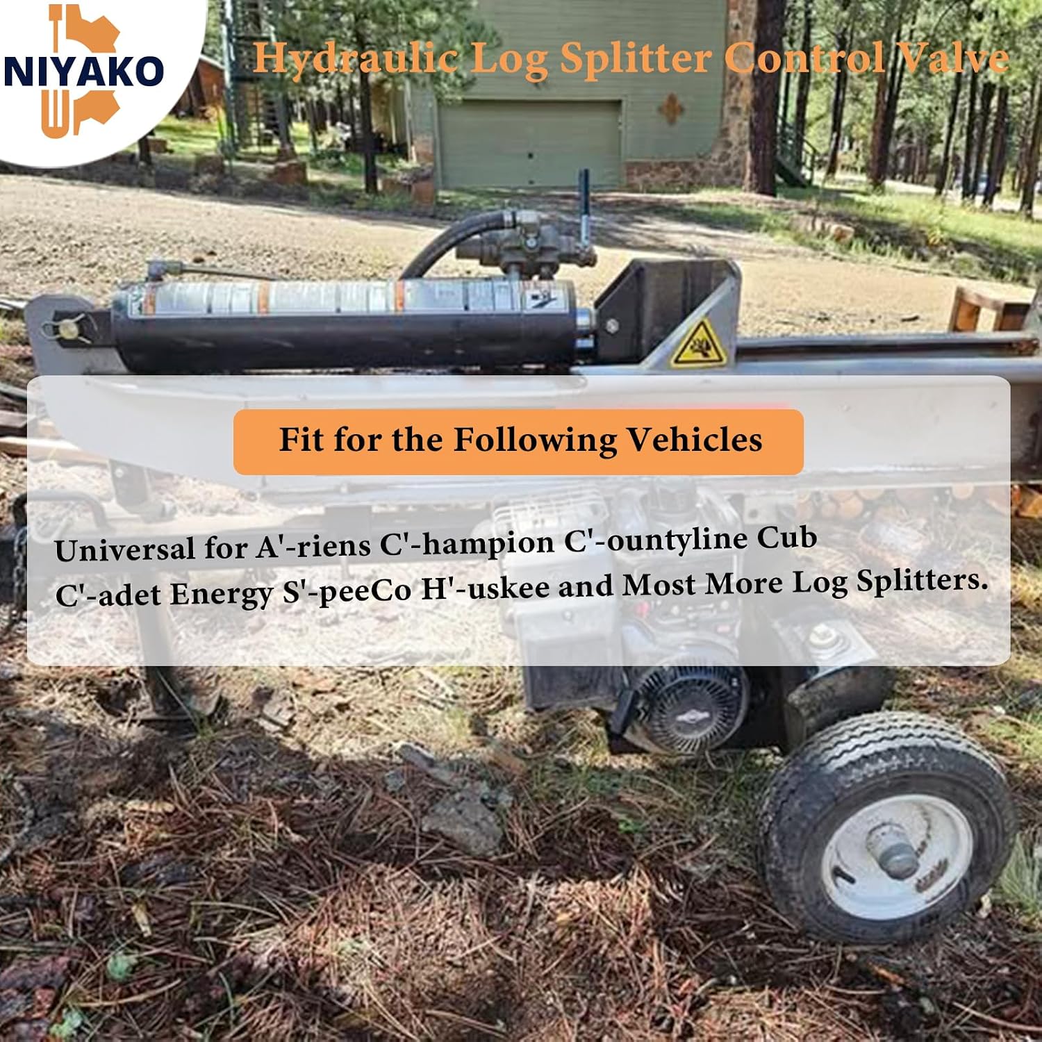 25GPM 3500PSI Hydraulic Log Splitter Control Valve, Auto Return Detent Lever Handle, with 1/2” Work Ports, 3/4” Inlet, Fit SpeeCo, Huskee, Oregon, MTD, Champion, Countyline & More