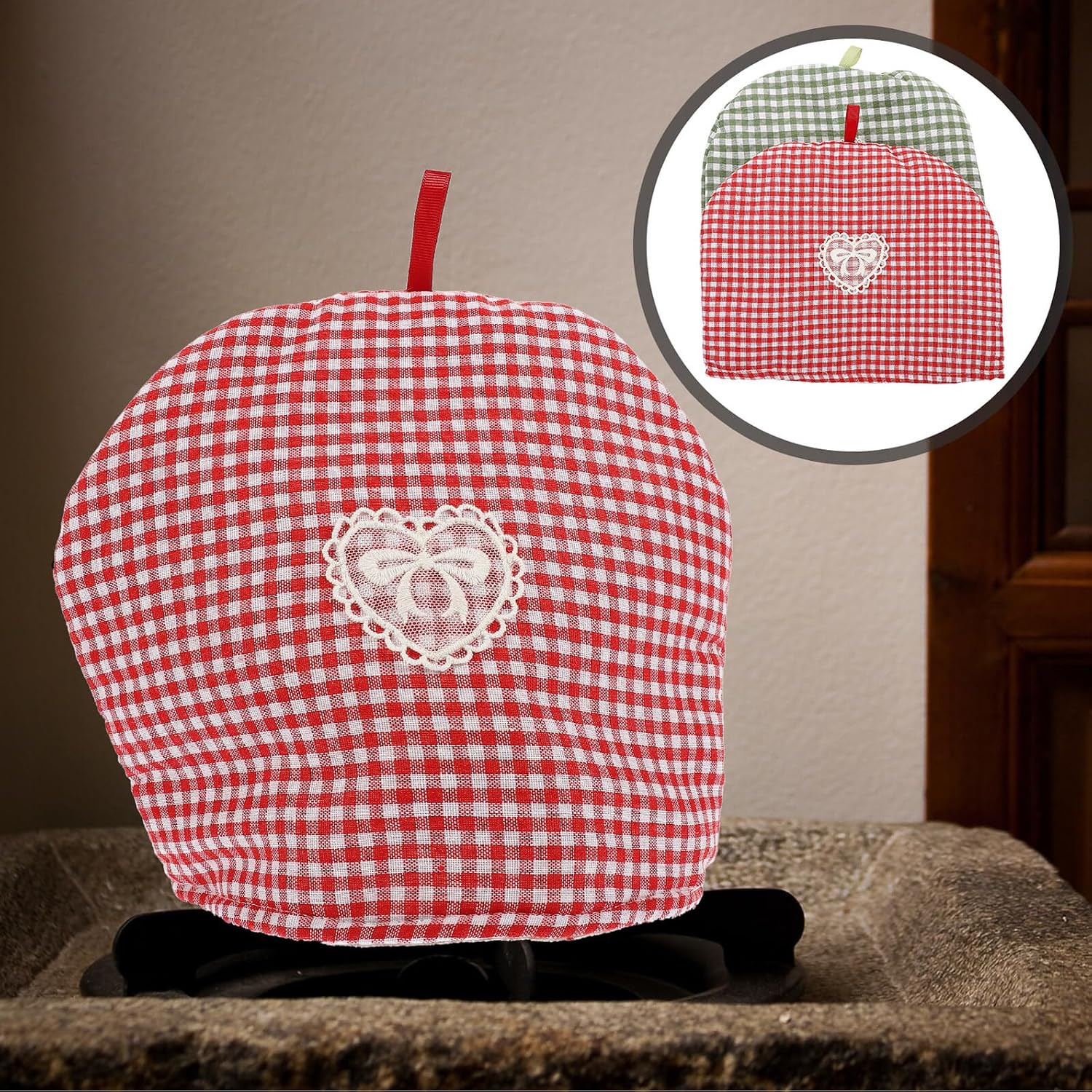 Luxshiny 2pcs Multi-Functional Tea Cozy Insulated Teapot Protective Cover Kettle Warmer Decorative Dustproof Sleeve for Home Kitchen