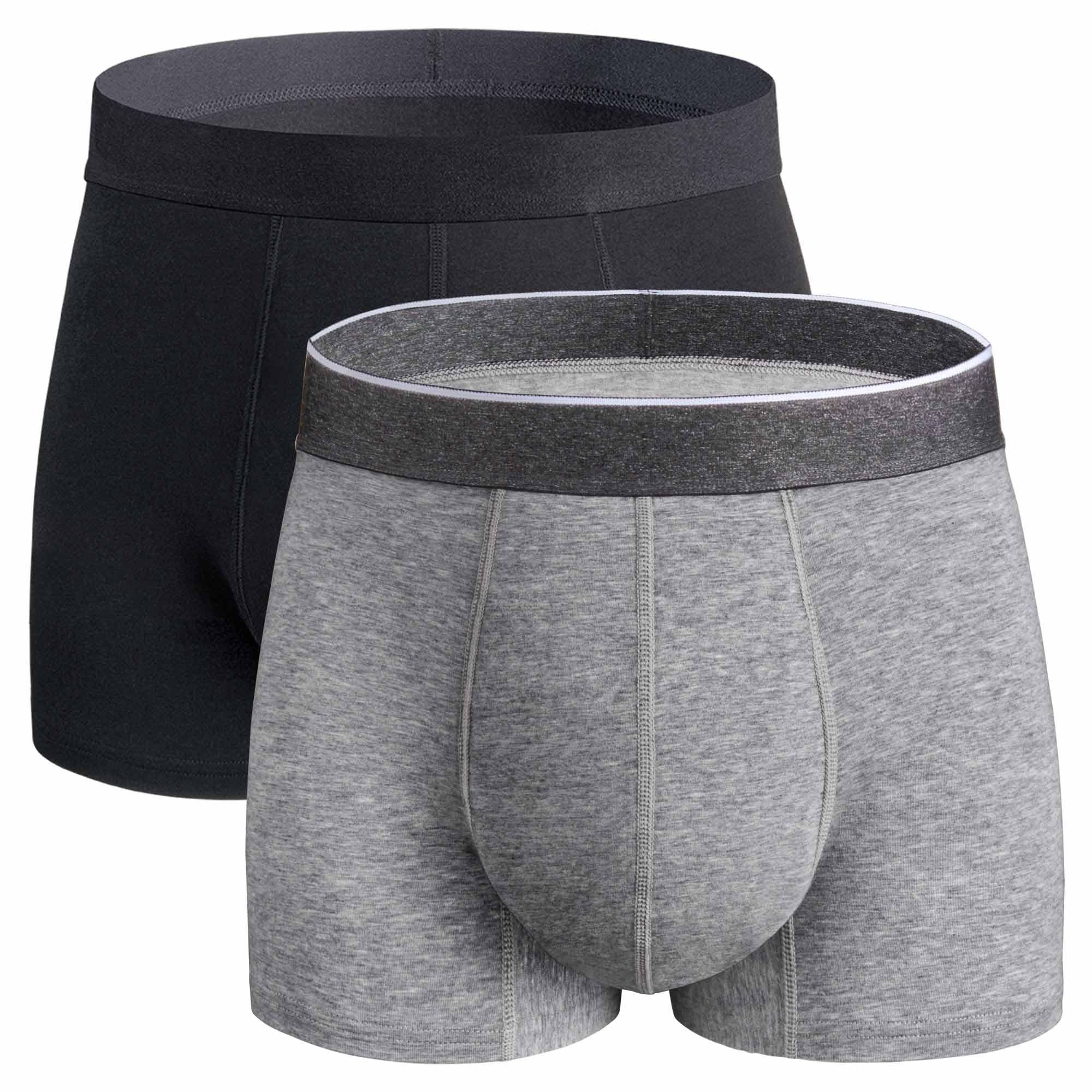REELINDRY Mens Incontinence Underwear Washable, 2.3 oz Leak Proof Absorbent Odor Neutralization Briefs for Bladder Leak 2 Pack(Black-Gray, XL)