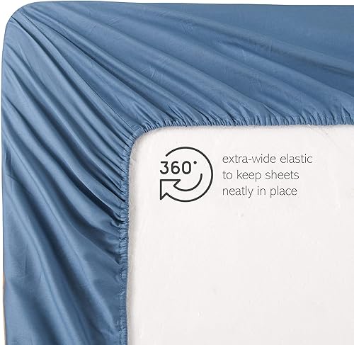 Miniatura 6 de Juego de sábanas de 100 % algodón tamaño Queen, transpirable, suave con bolsillo profundo de 17 pulgadas, juego de 4 piezas, sábana bajera, ajuste