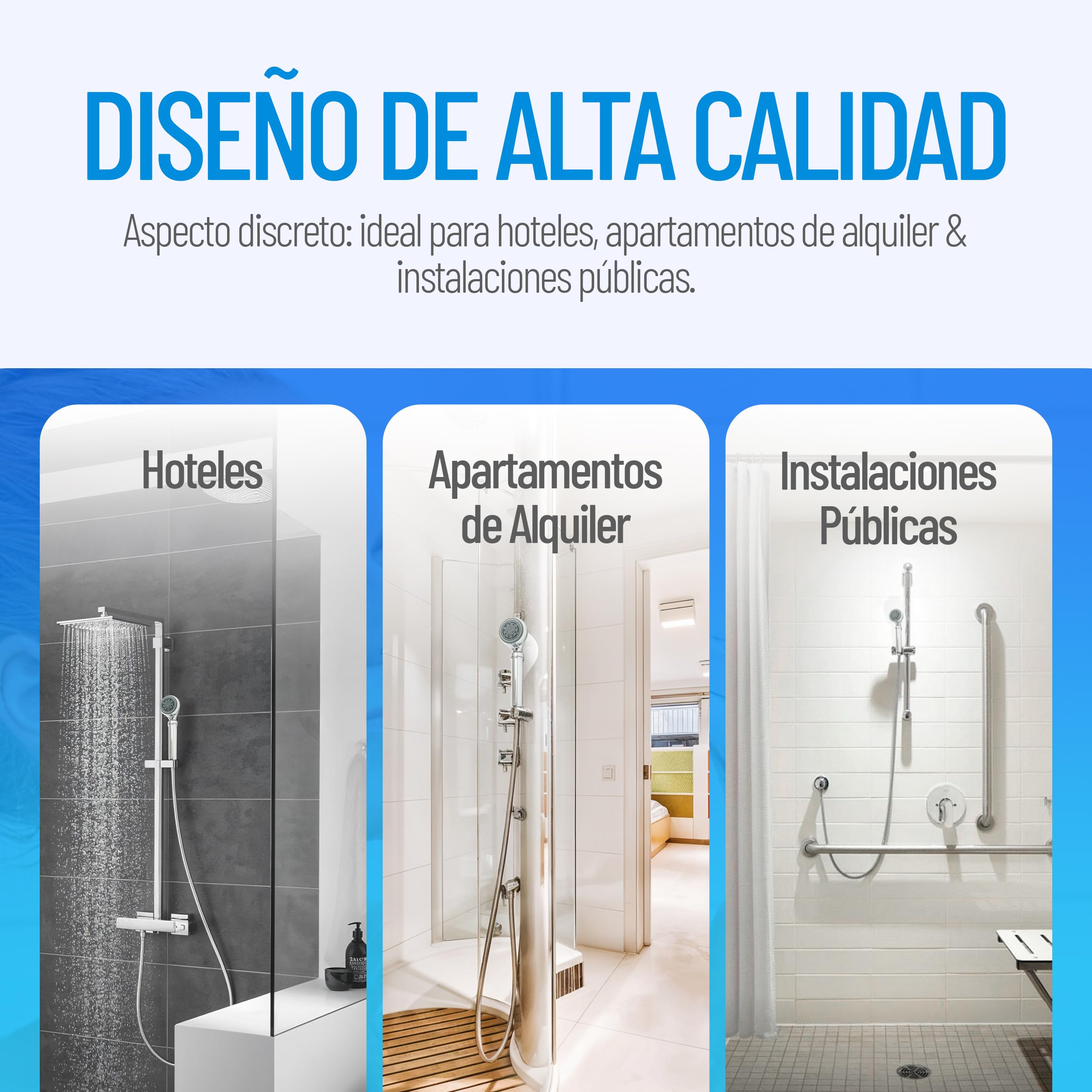 Cabezal de ducha anti legionelosis | Filtro fiable de legionelas peligrosas | Fácil instalación | Discreto