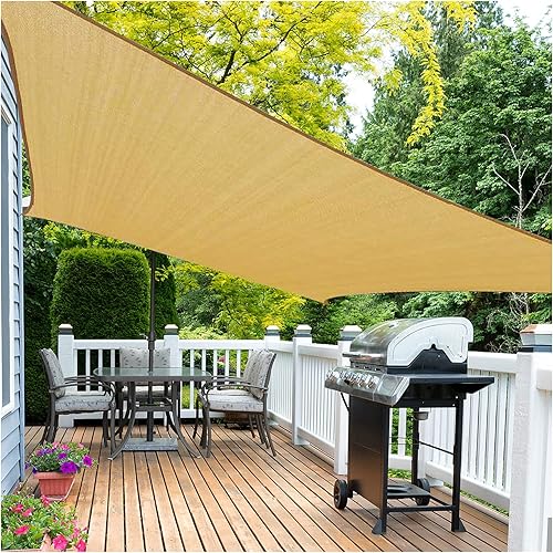Artpuch Sun Shade Sail 7'x13' Rectangle Canopy Sand Cover for Patio Outdoor Backyard Shade Sail for Garden Playground