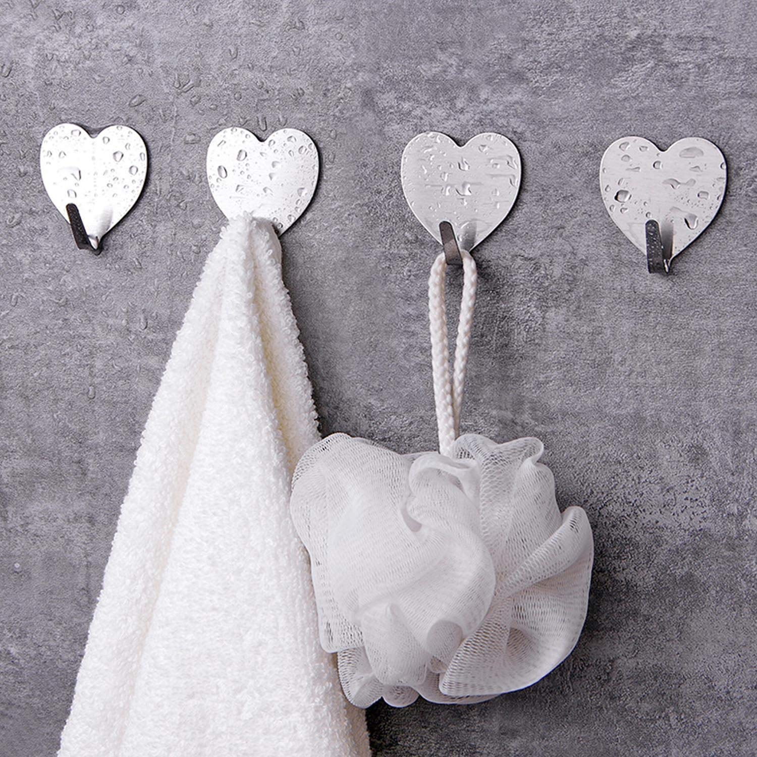 10 Ganci Adesivi Acciaio Inox - Appendini Per Bagno E Cucina Impermeabili - Foto 3