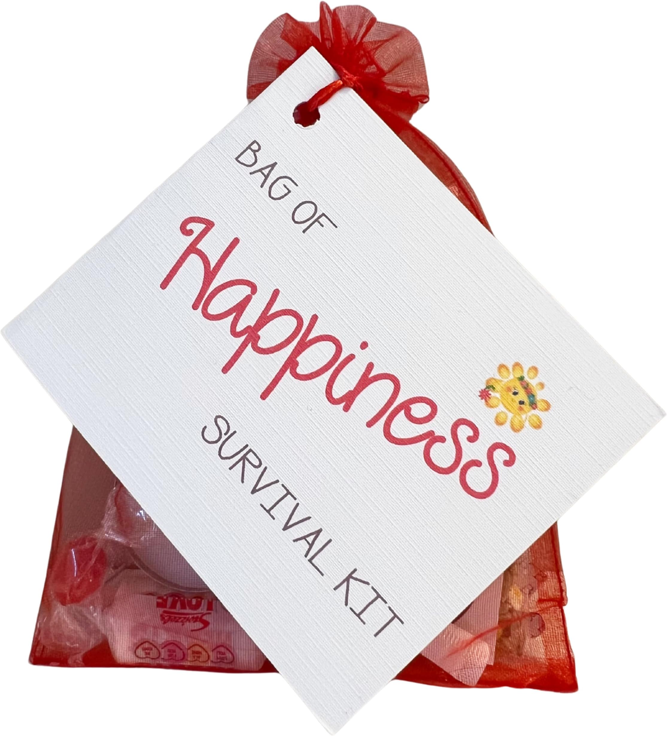 Happiness Survival Kit | Pick me Up Gift | Items & Message Card | Cheer-Up Gift for Friends, Family, Loved Ones, Anxiety Relief, Mental Health Support, Comfort Gift for Tough Times.