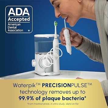 Waterpik Sensonic Complete Care Water Flosser and Rechargeable Electric Toothbrush Combo Set for Teeth Cleaning and Flossing, CC-04, White, Packaging May Vary